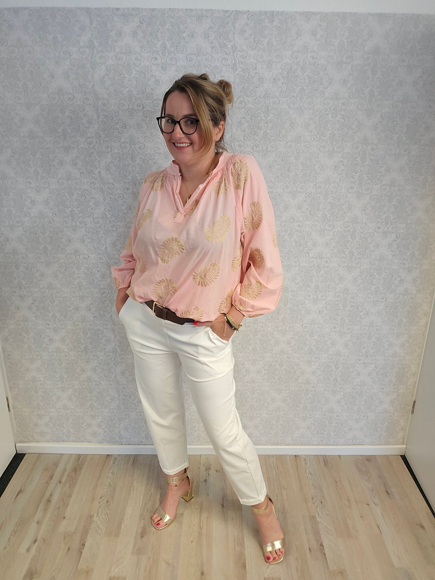 Bluse Stickerei gold Ramoneska