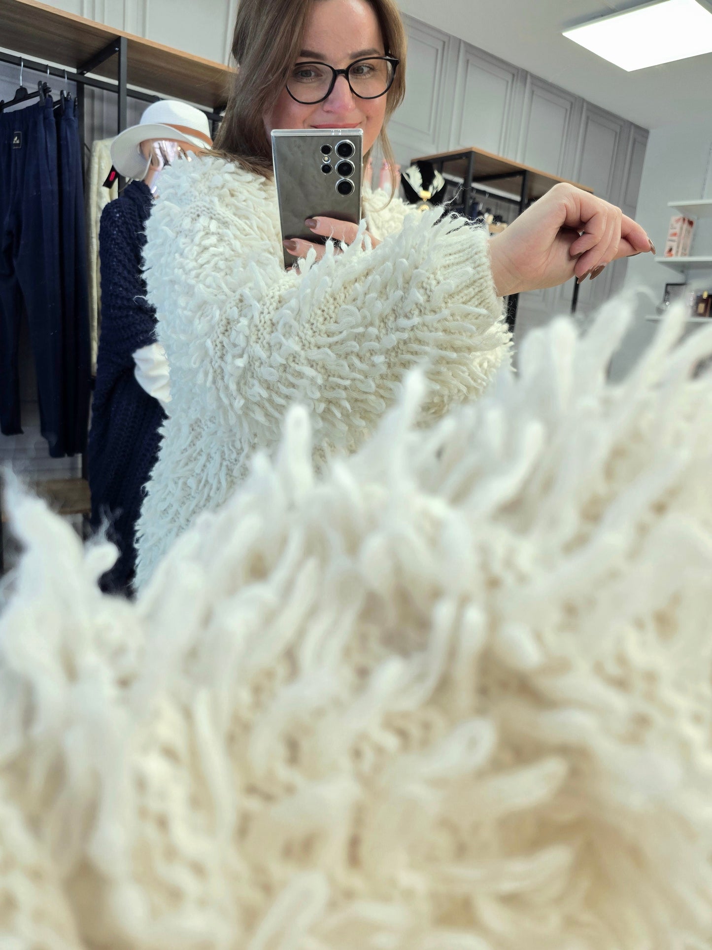 Cardigan Jacke LAMA von Minouu Lang creme Minouu