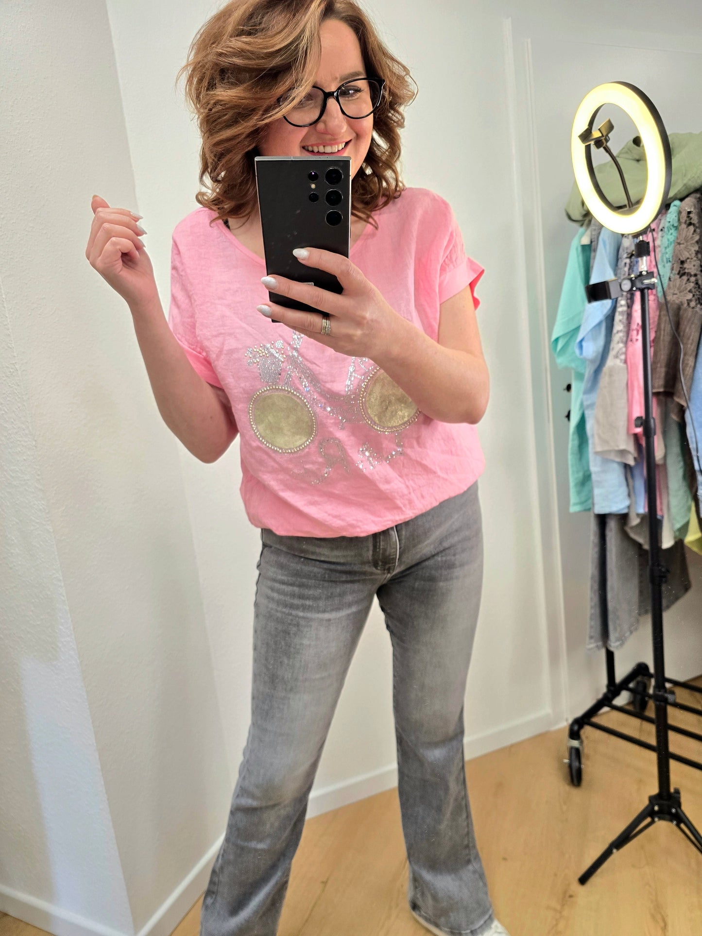 Bluse Fahrrad Rosa UNI Ramoneska