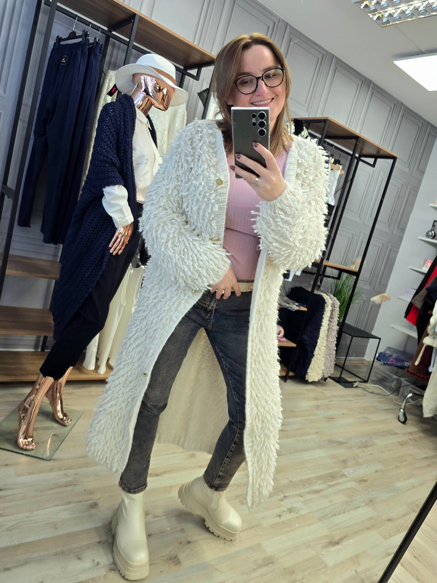 Cardigan Jacke LAMA von Minouu Lang creme Minouu