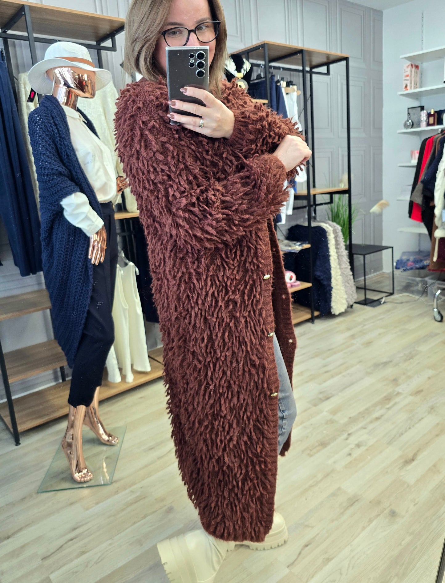 Cardigan Jacke LAMA von Minouu Lang braun Minouu