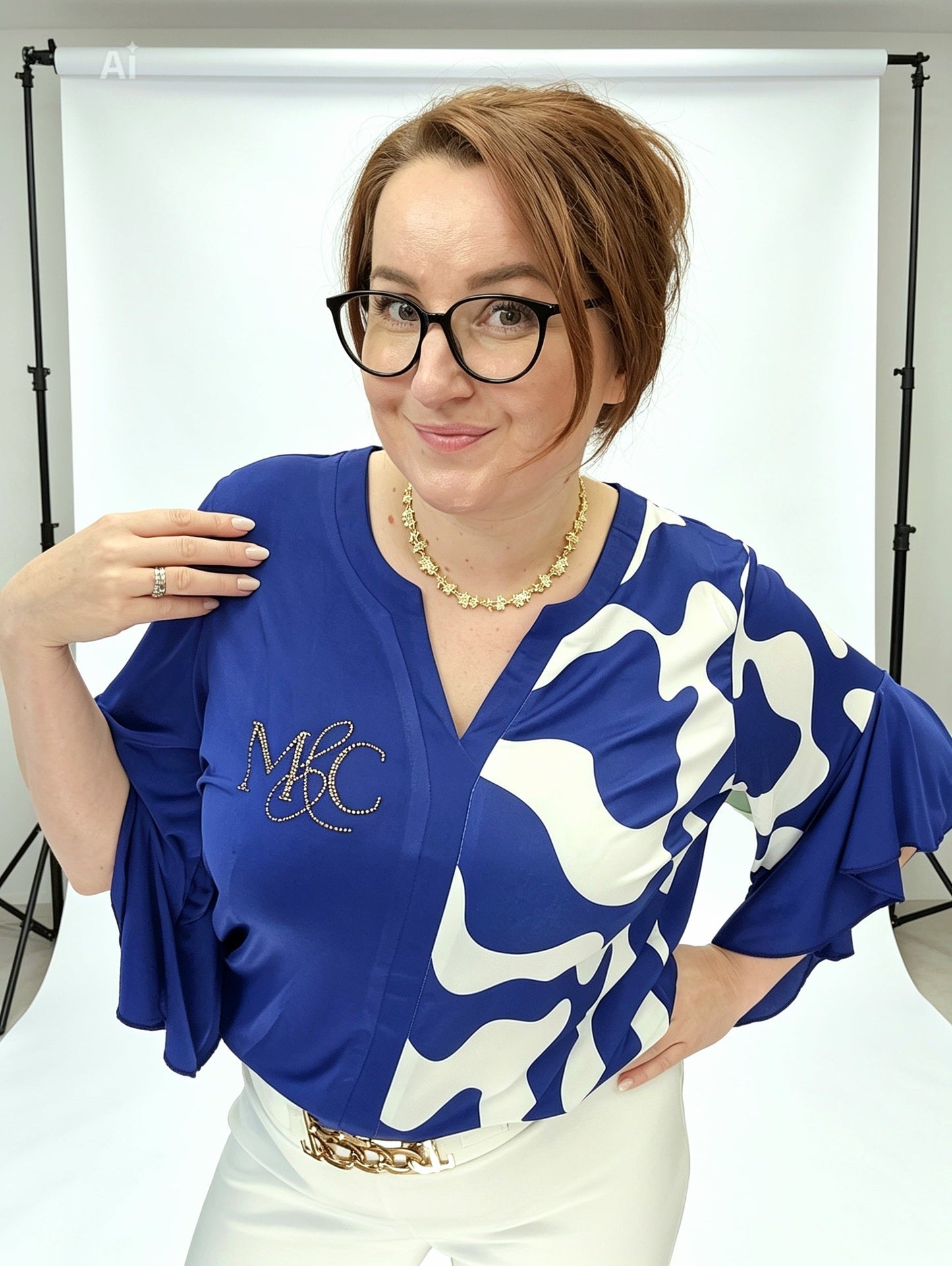 Bluse Massimo Future Royal Blau Massimocontti