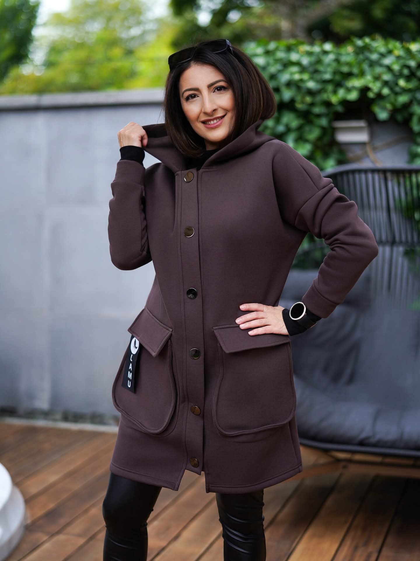 Mantel Jacke 3D Taschen la..mu braun la..mu