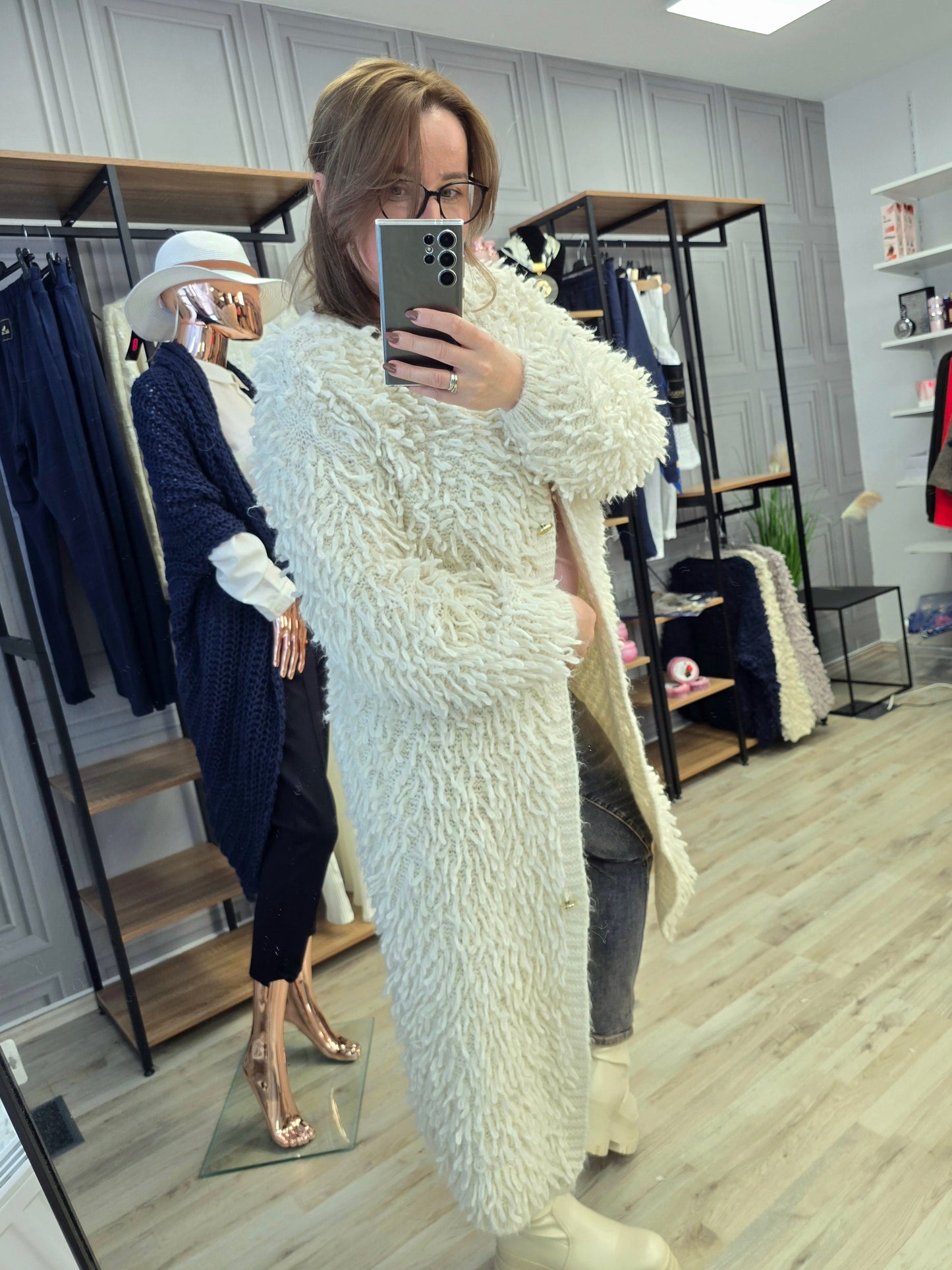 Cardigan Jacke LAMA von Minouu Lang creme Minouu