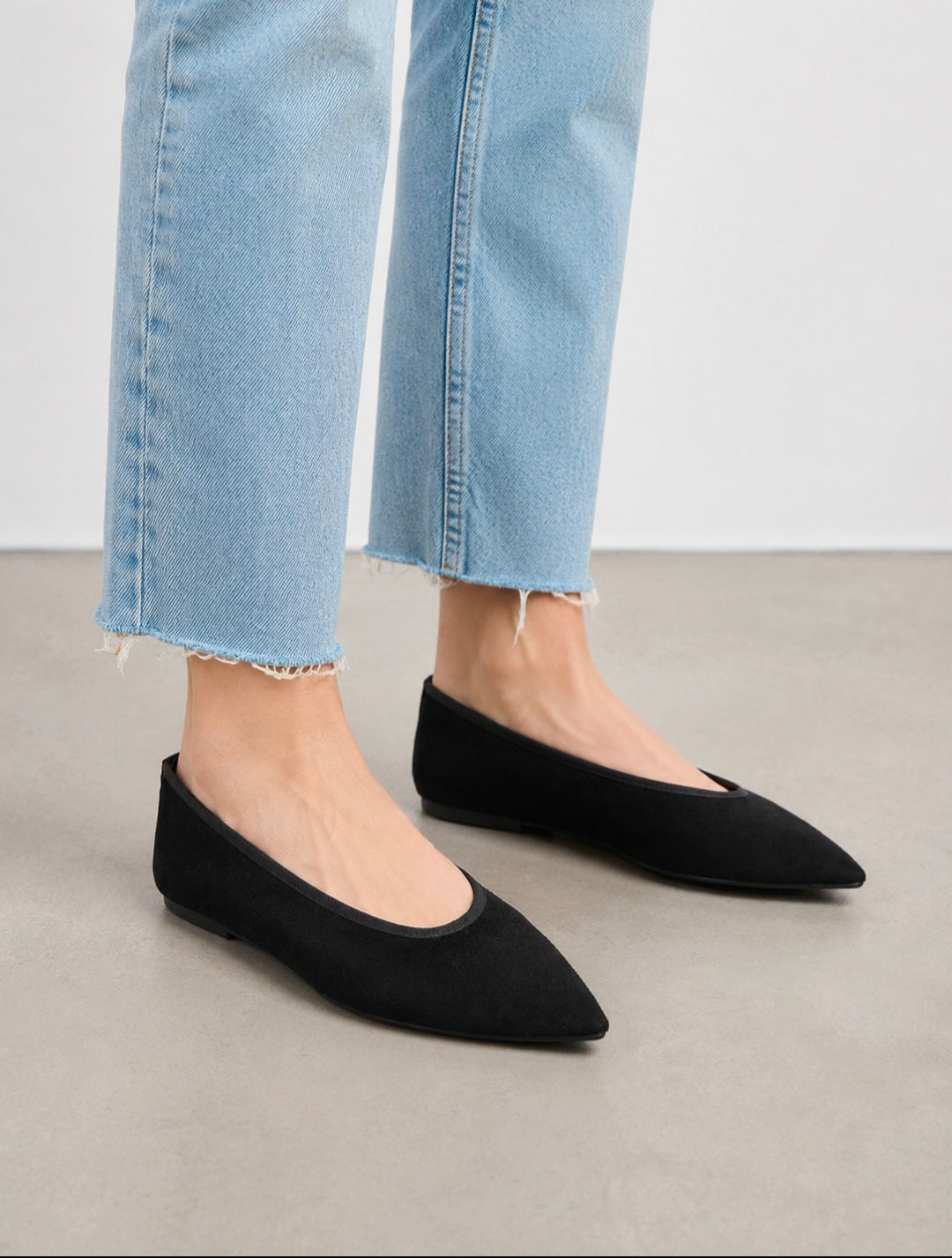 Schwarze Ballerinas mit Spitze Ramoneska