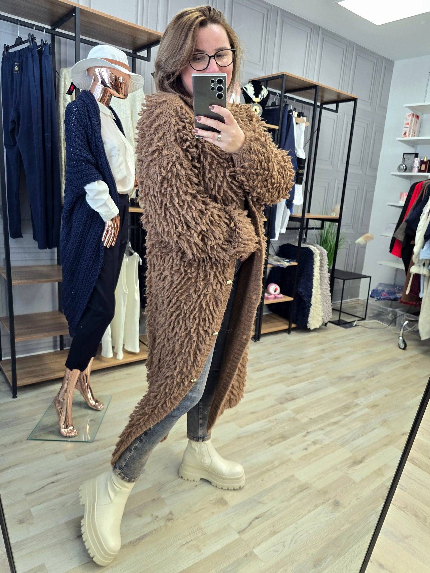 Cardigan Jacke LAMA von Minouu Lang camel Minouu