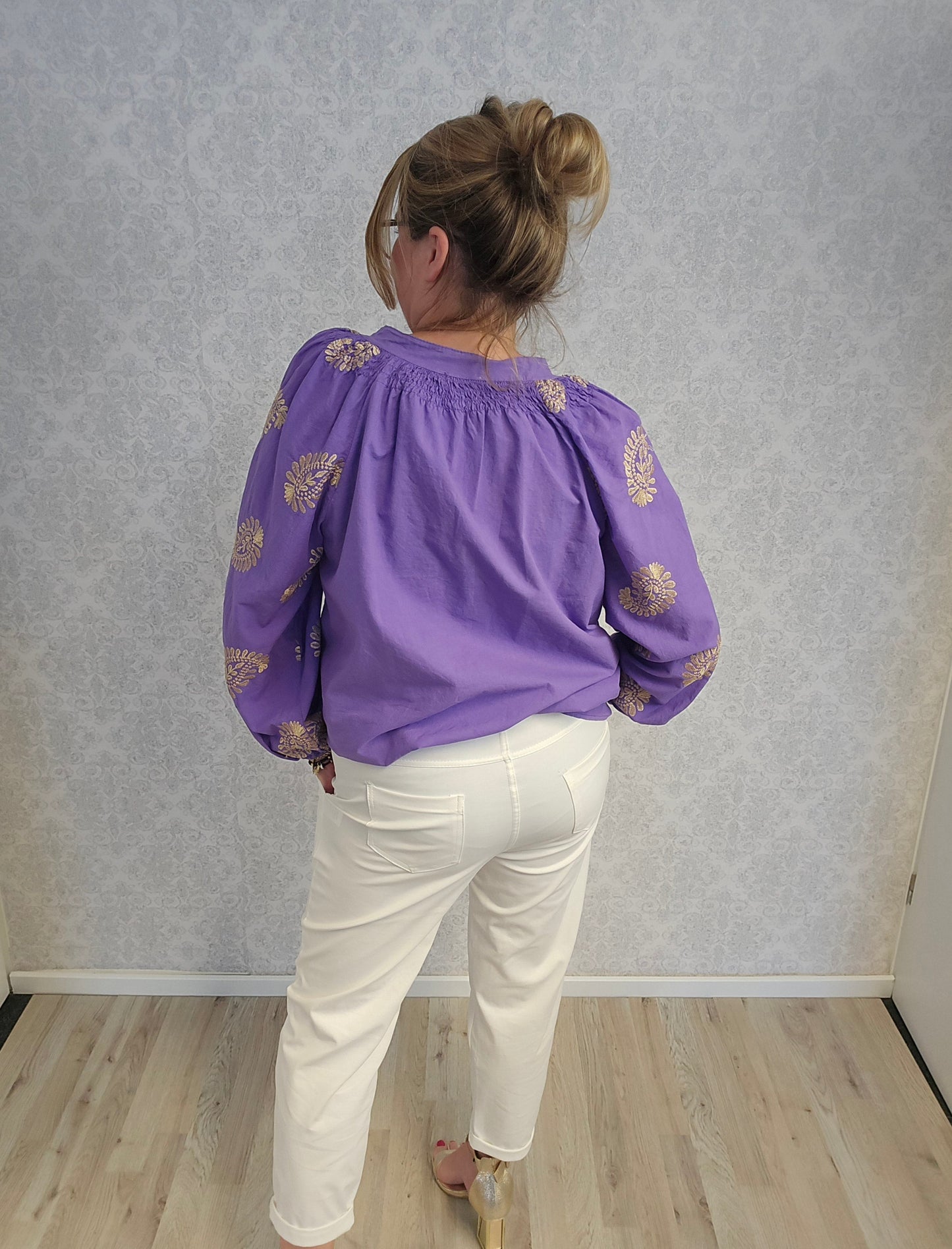 Bluse Stickerei gold Ramoneska