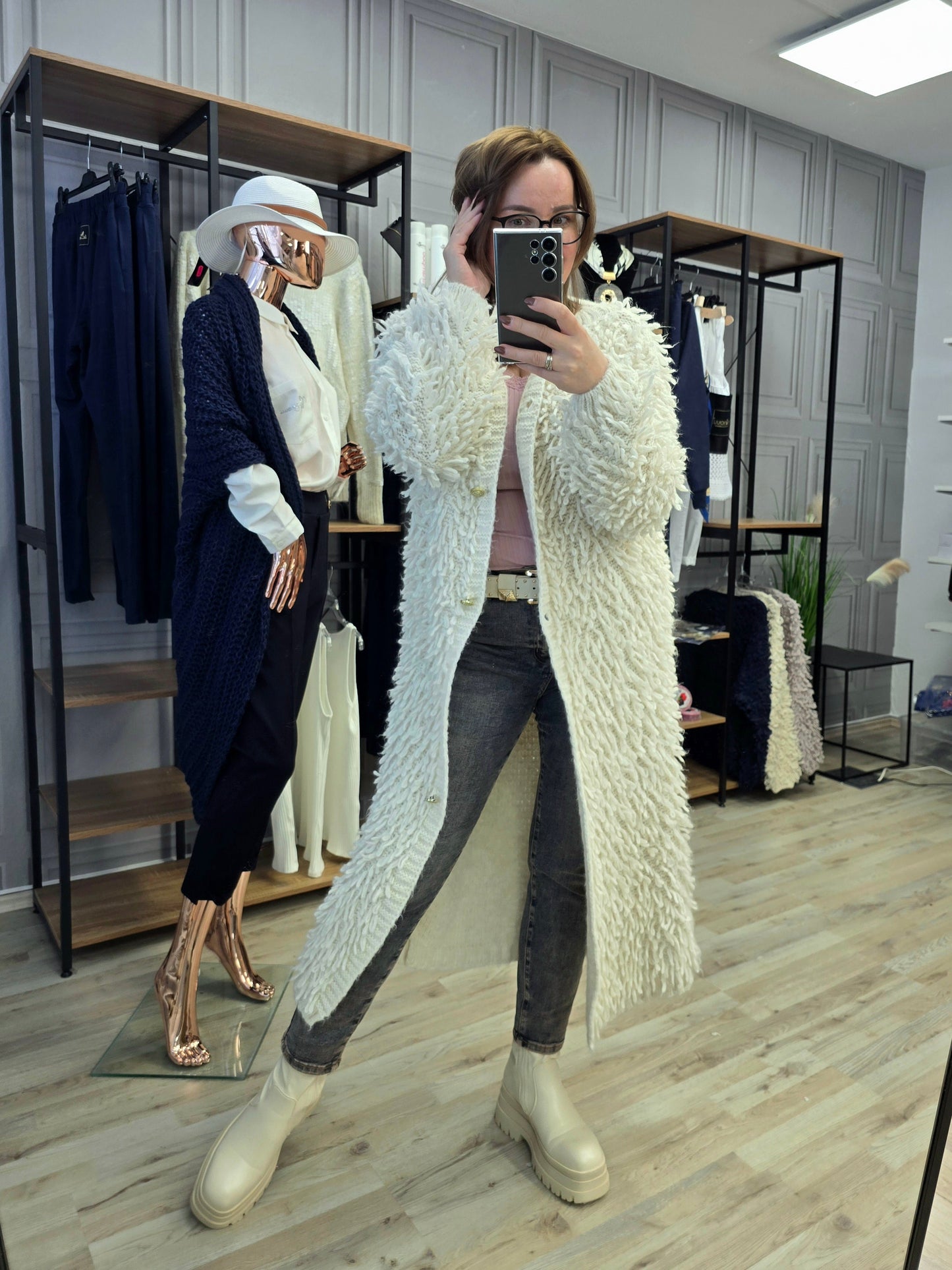 Cardigan Jacke LAMA von Minouu Lang creme Minouu