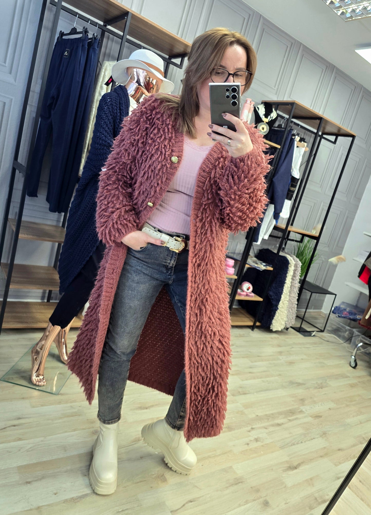 Cardigan Jacke LAMA von Minouu Lang terakotta Minouu
