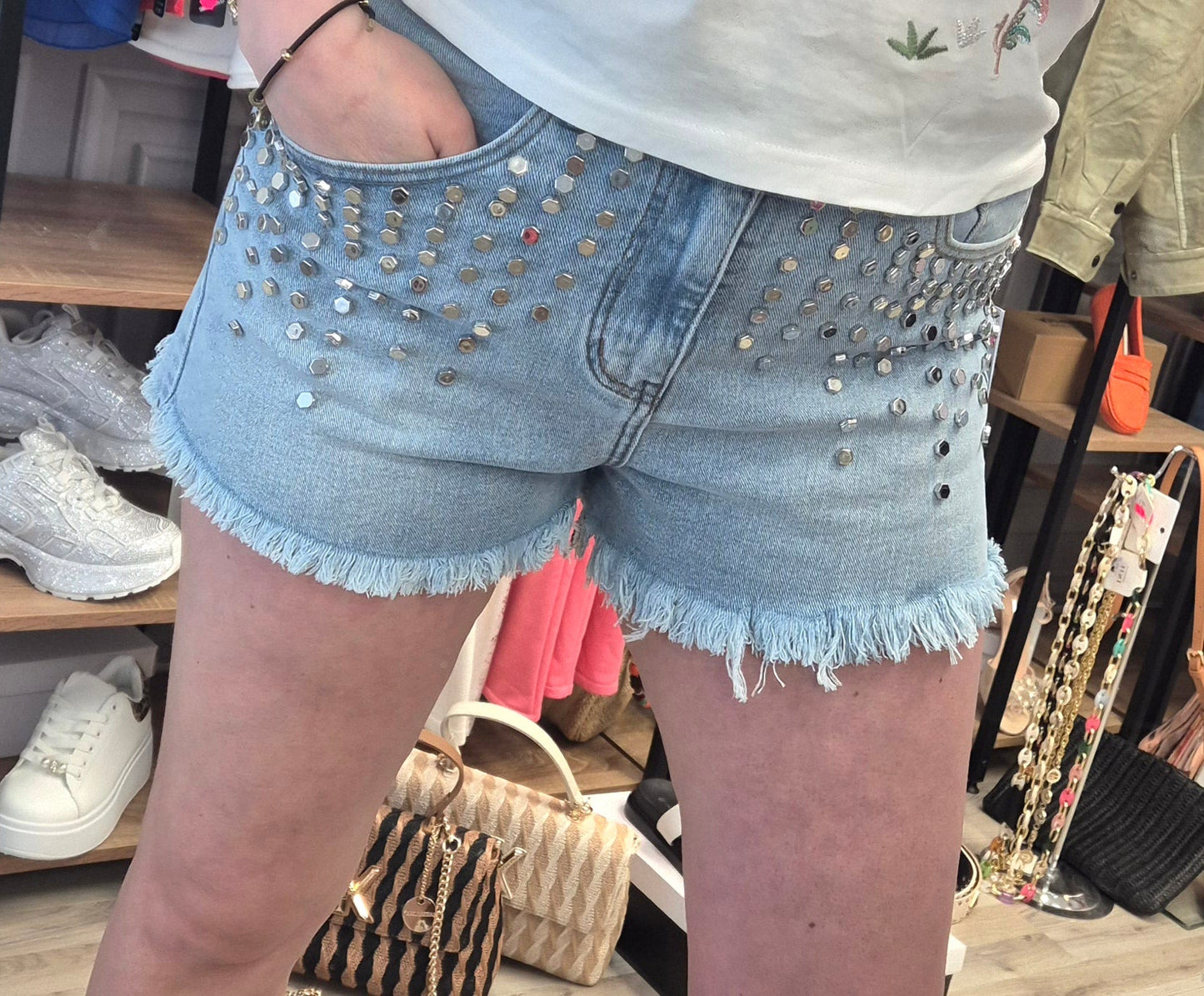 Jeans Shorts Nieten Ramoneska