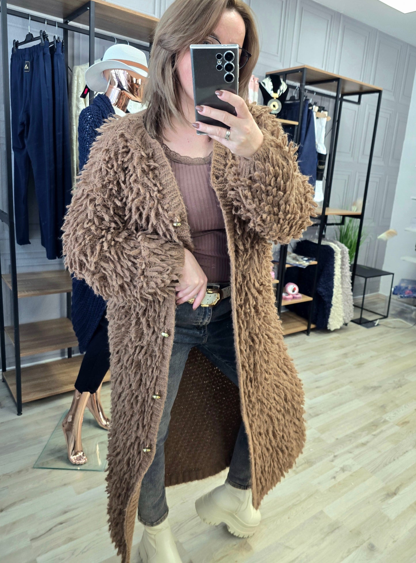 Cardigan Jacke LAMA von Minouu Lang camel Minouu