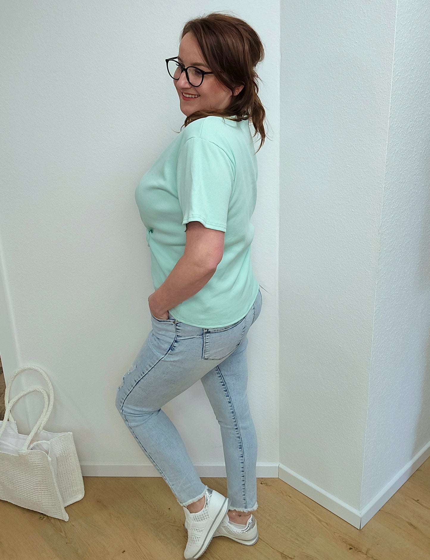 Jeans hell blau mit Löcher Ramoneska