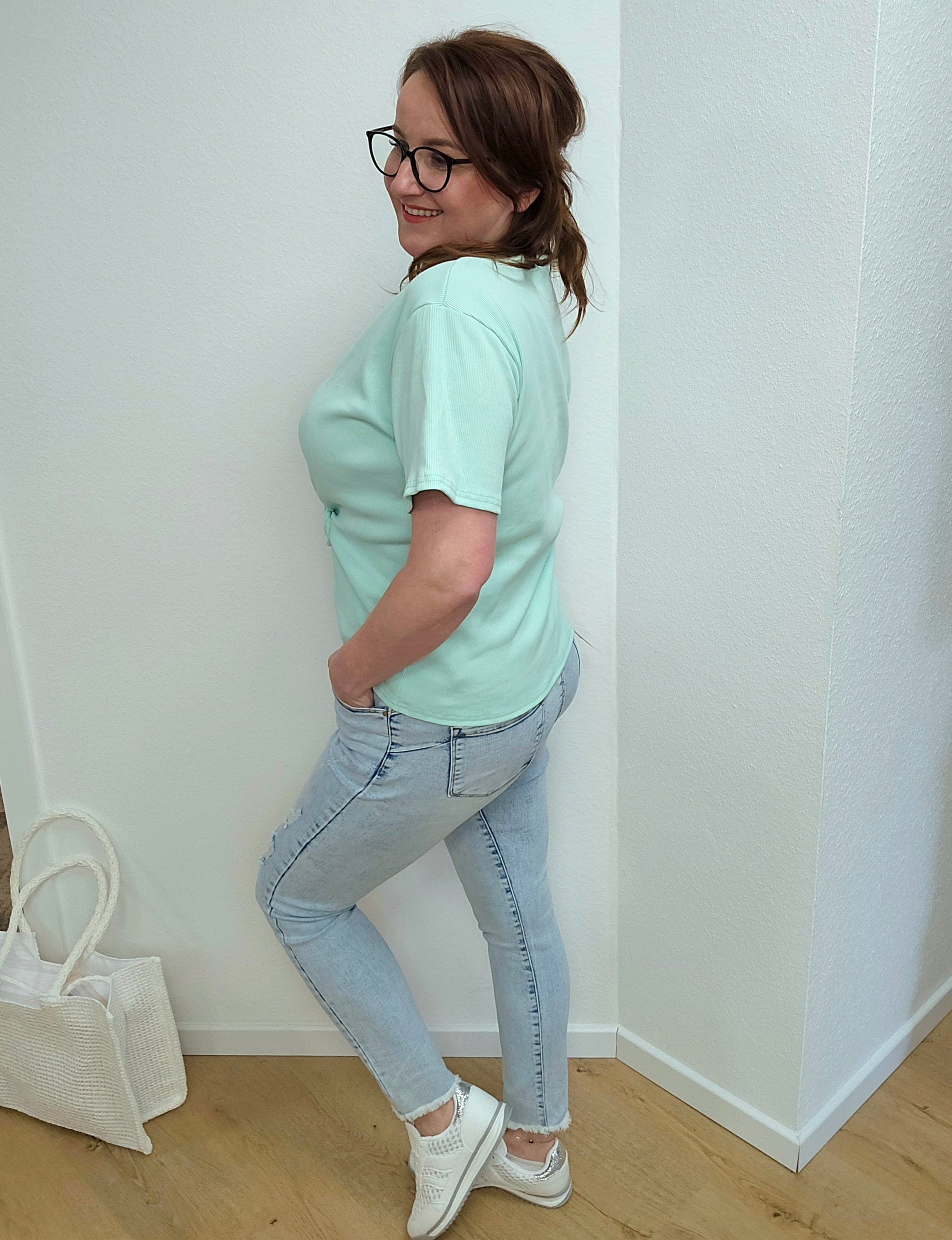 Jeans hell blau mit Löcher Ramoneska