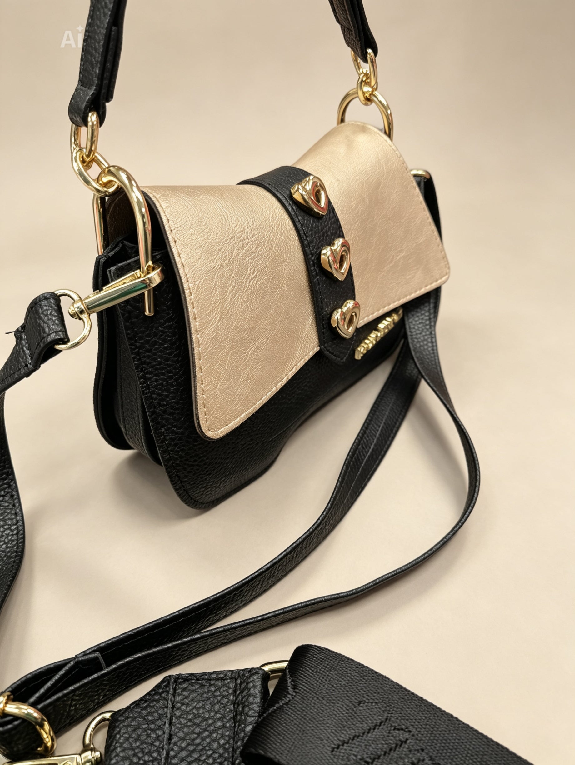 Massimo Contti Tasche Mini Herz schwarz Massimocontti