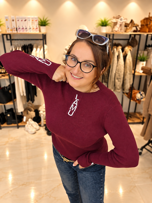 Basic Pullover la..mu Bordeaux la..mu