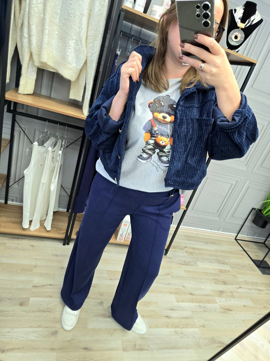 Cord Jacke von Minouu UNI dunkelblau Minouu