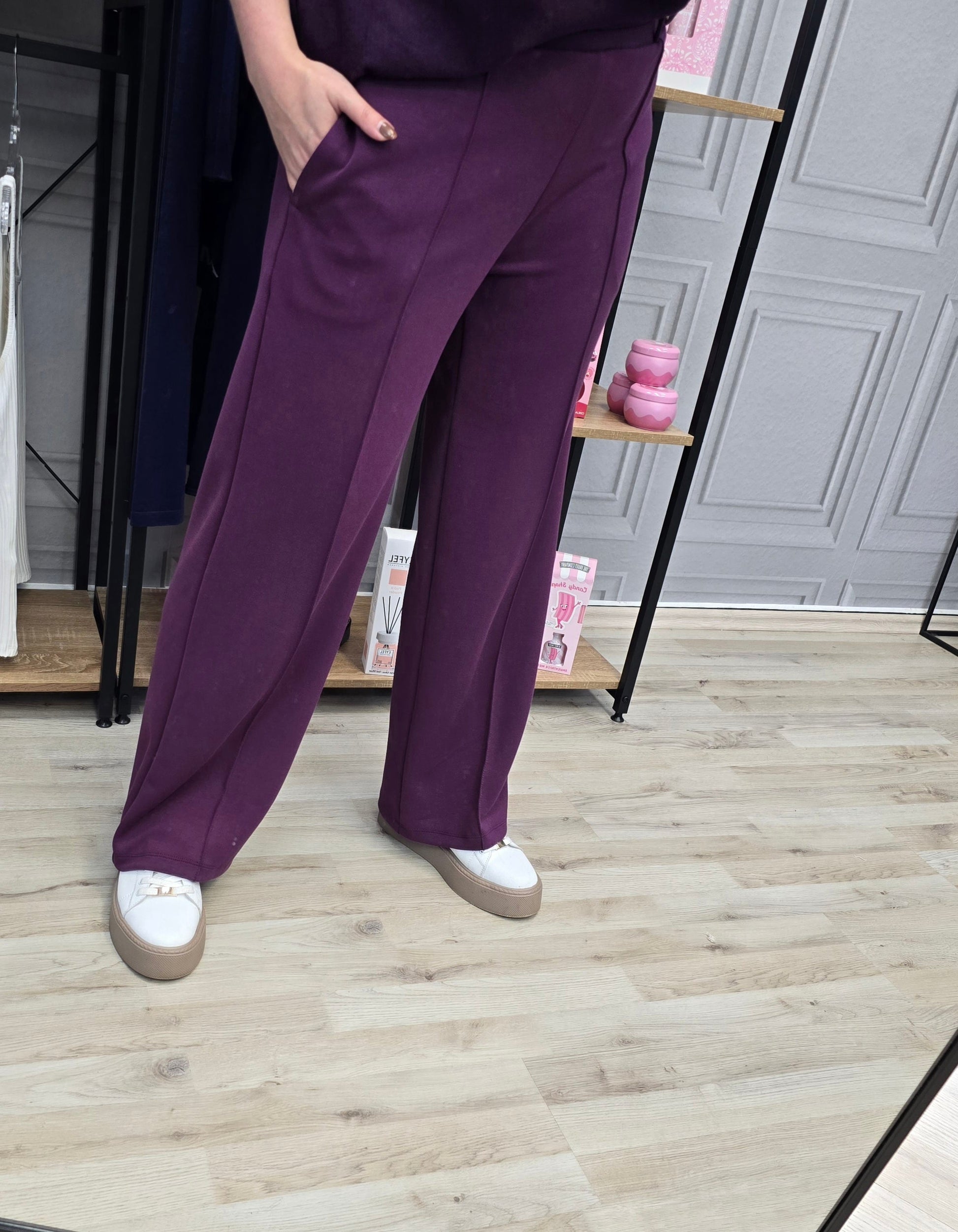 Hose Breite Beine Agnes Violett Minouu
