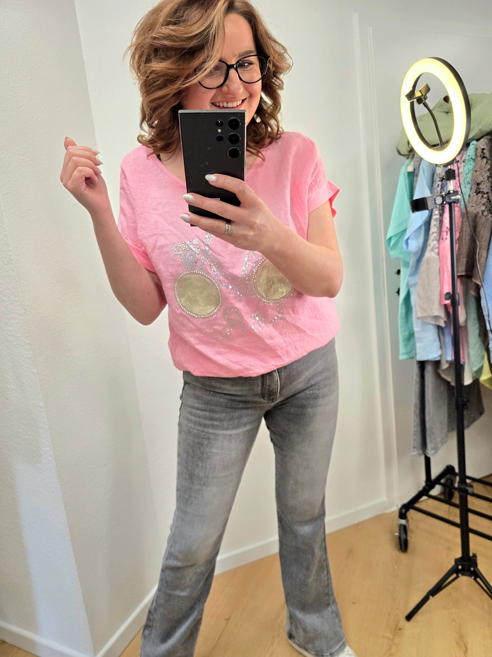 Bluse Fahrrad Rosa UNI Ramoneska