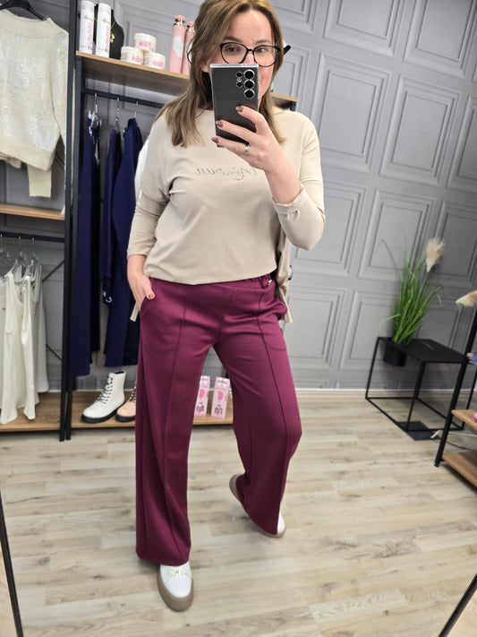 Hose Breite Beine Agnes bordeaux Minouu