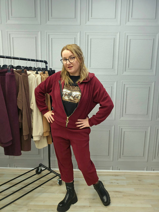 Cord Anzug Hose und Jacke von Minouu bordeaux Minouu