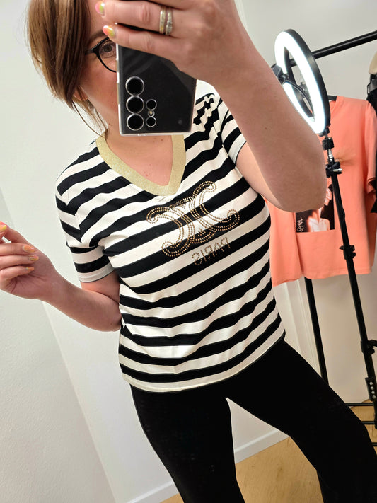 Bluse Wespe CHR schwarz-weiß Ramoneska