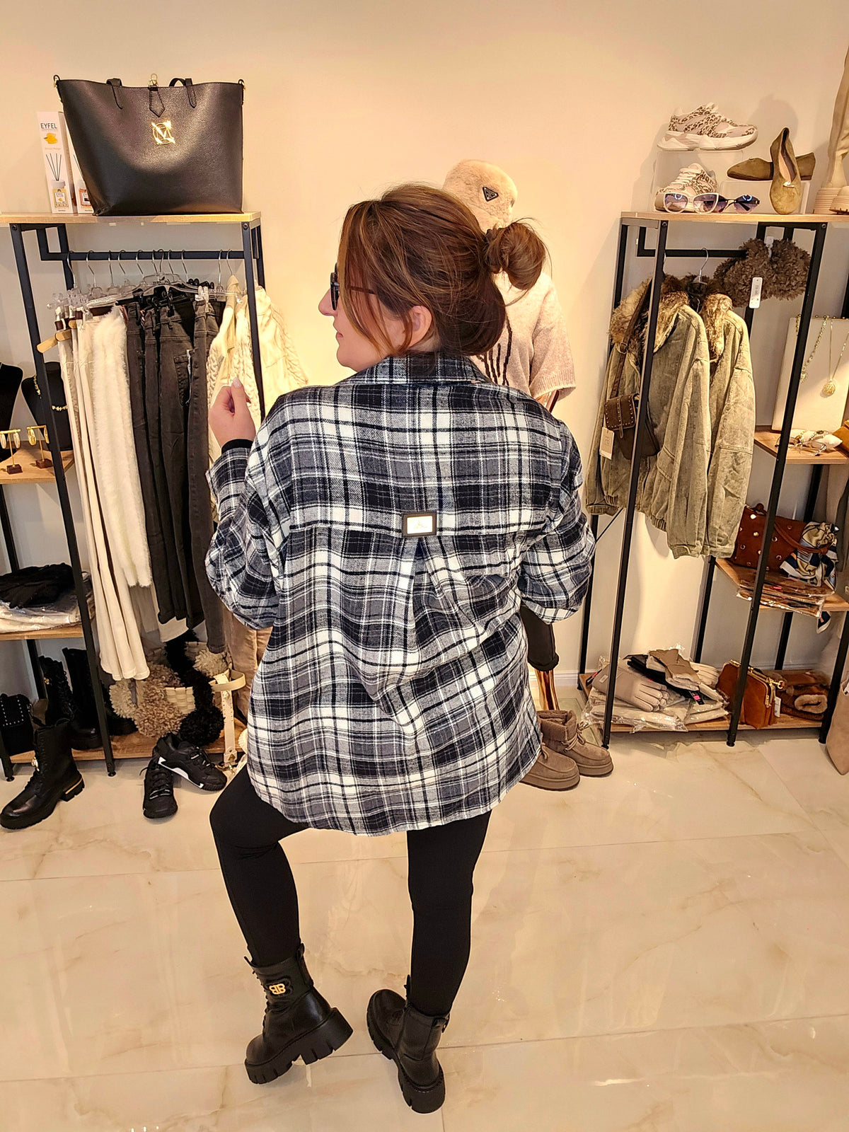 Flanell Hemdbluse CHECK ME Karo Schwarz la..mu