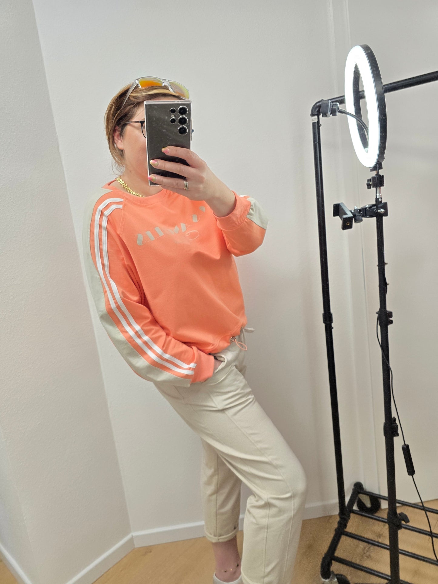 Sweatshirt California Oberteil orange Ramoneska