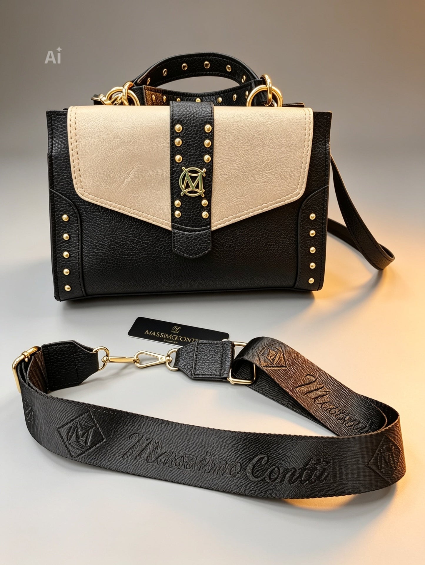 Massimo Contti mini Koffer Tasche schwarz Massimocontti