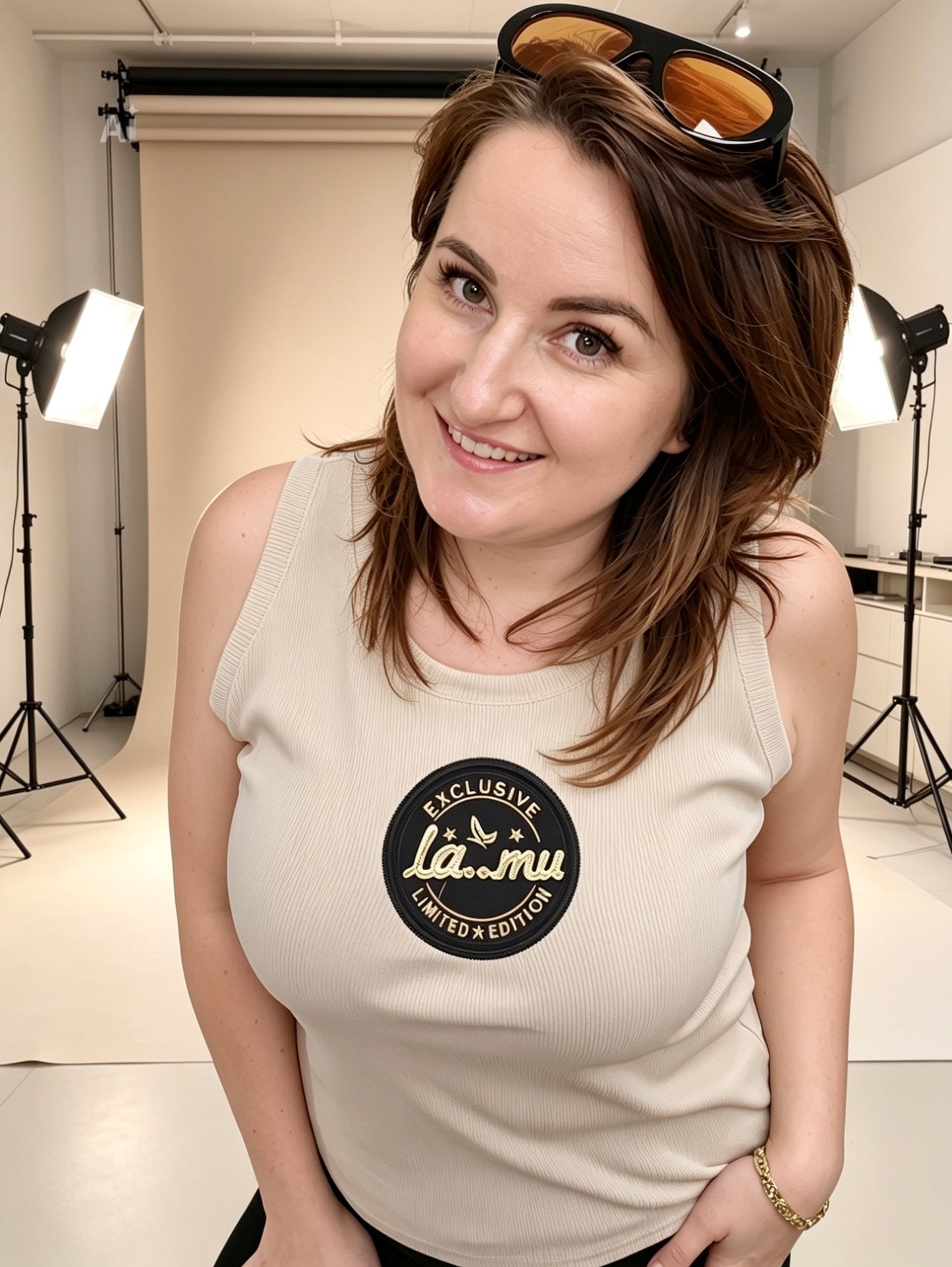 Top Limited Edition la..mu weiß beige la..mu