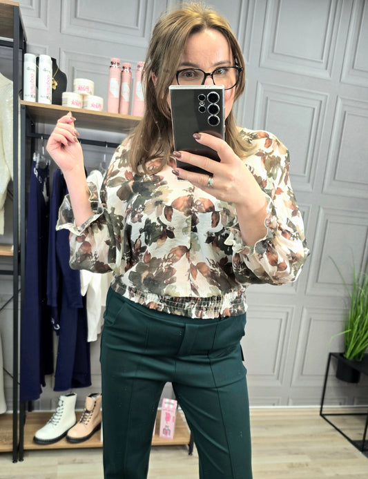 Bluse Mgiełka Muster khaki Ramoneska