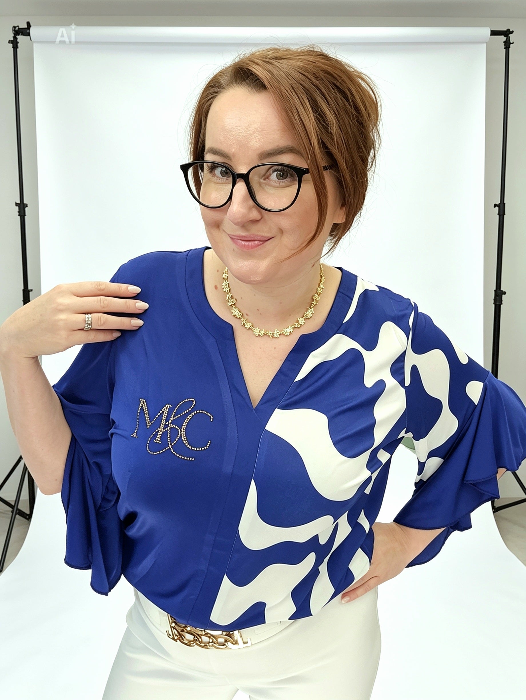 Bluse Massimo Future Royal Blau Massimocontti