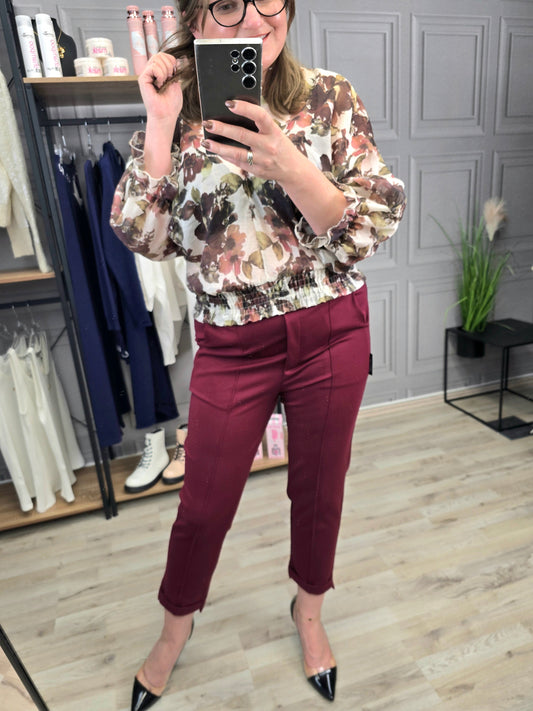 Bluse Mgiełka Muster bordeaux Ramoneska