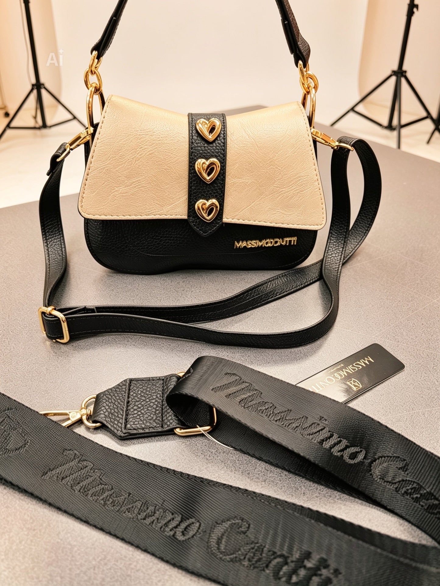 Massimo Contti Tasche Mini Herz schwarz Massimocontti