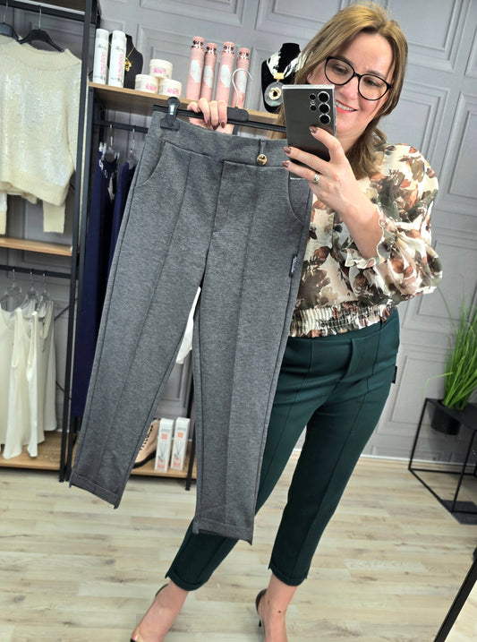 Zigaretten Hose mit Kante grau Minouu