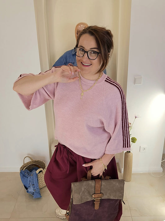 Pullover weite Ärmel rosa Ramoneska