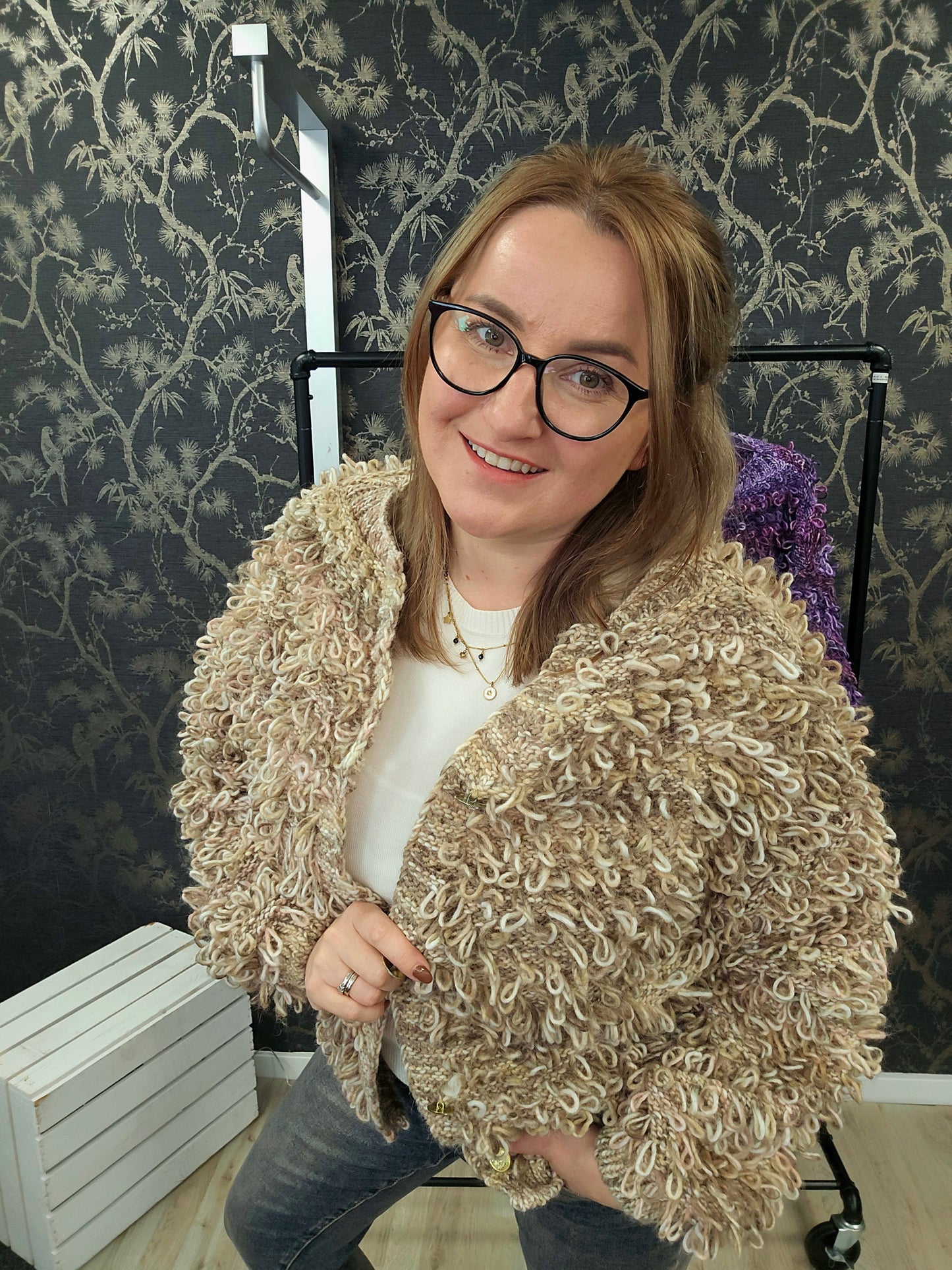 Cardigan Kaktus Multicolor Minouu Jacke beige Minouu
