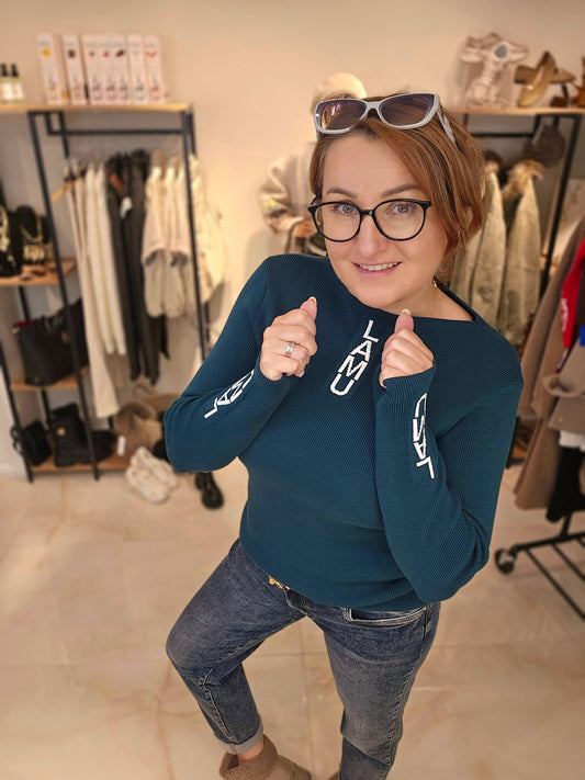 Basic Pullover la..mu Flaschengrün la..mu
