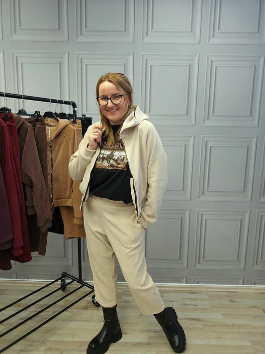Cord Anzug Hose und Jacke von Minouu beige Minouu