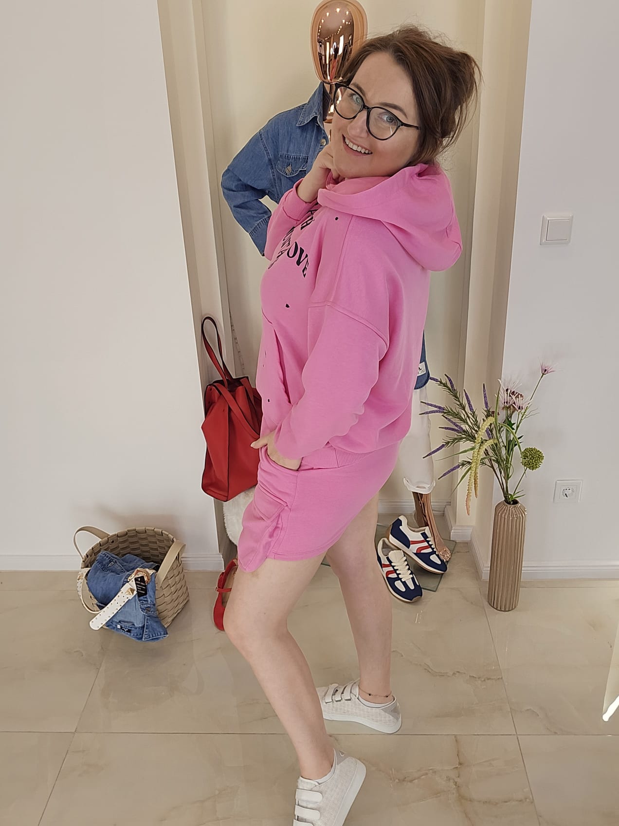 Believe SET Miss Hoodie & Shorts pink Ramoneska