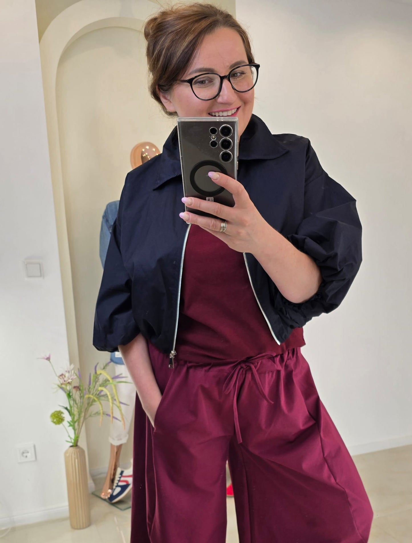 Kurzjacke Flow dunkelblau Bomberjacke Ramoneska