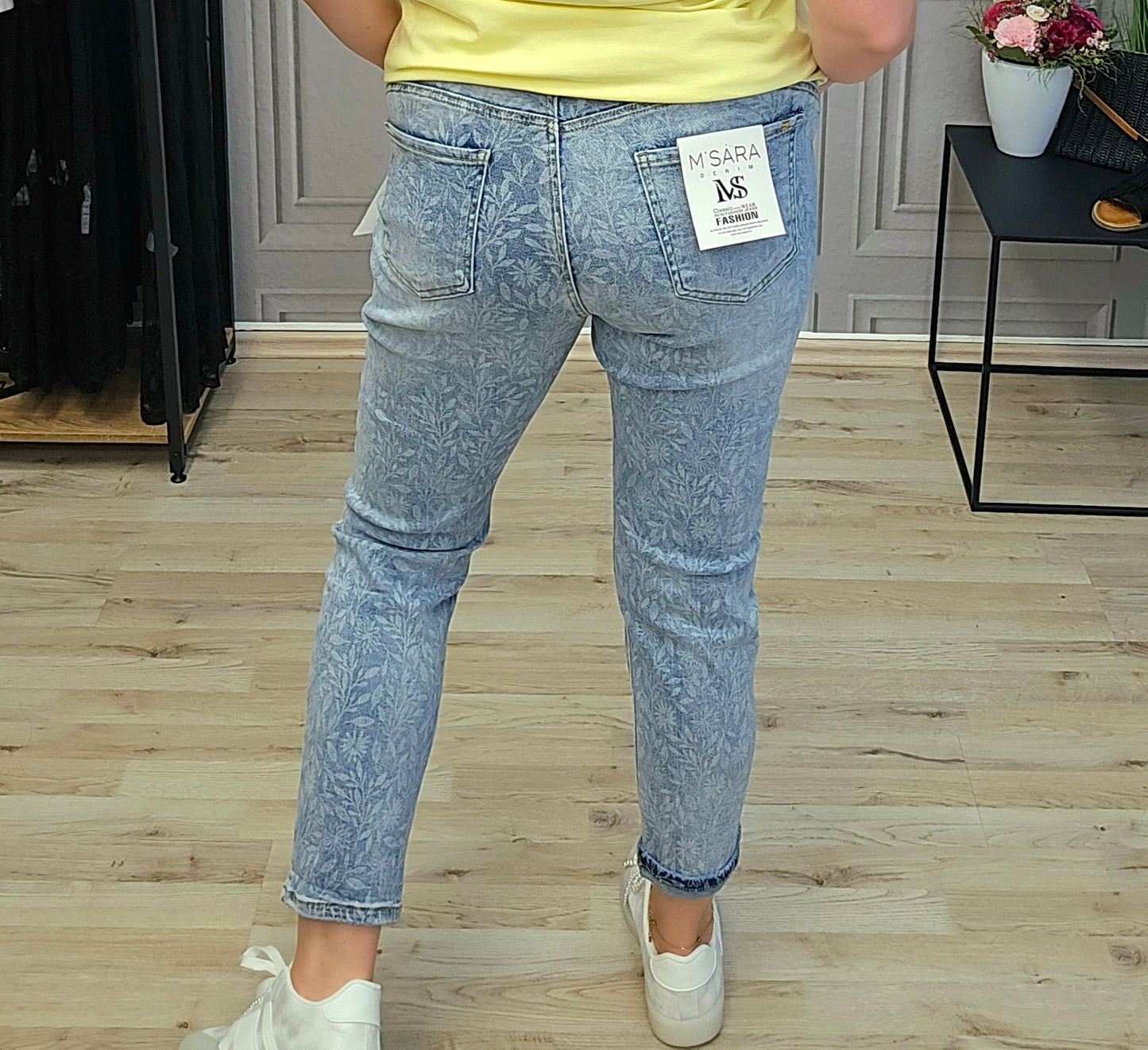 Jeans M.SARA Denim Hose Muster blau M.SARA