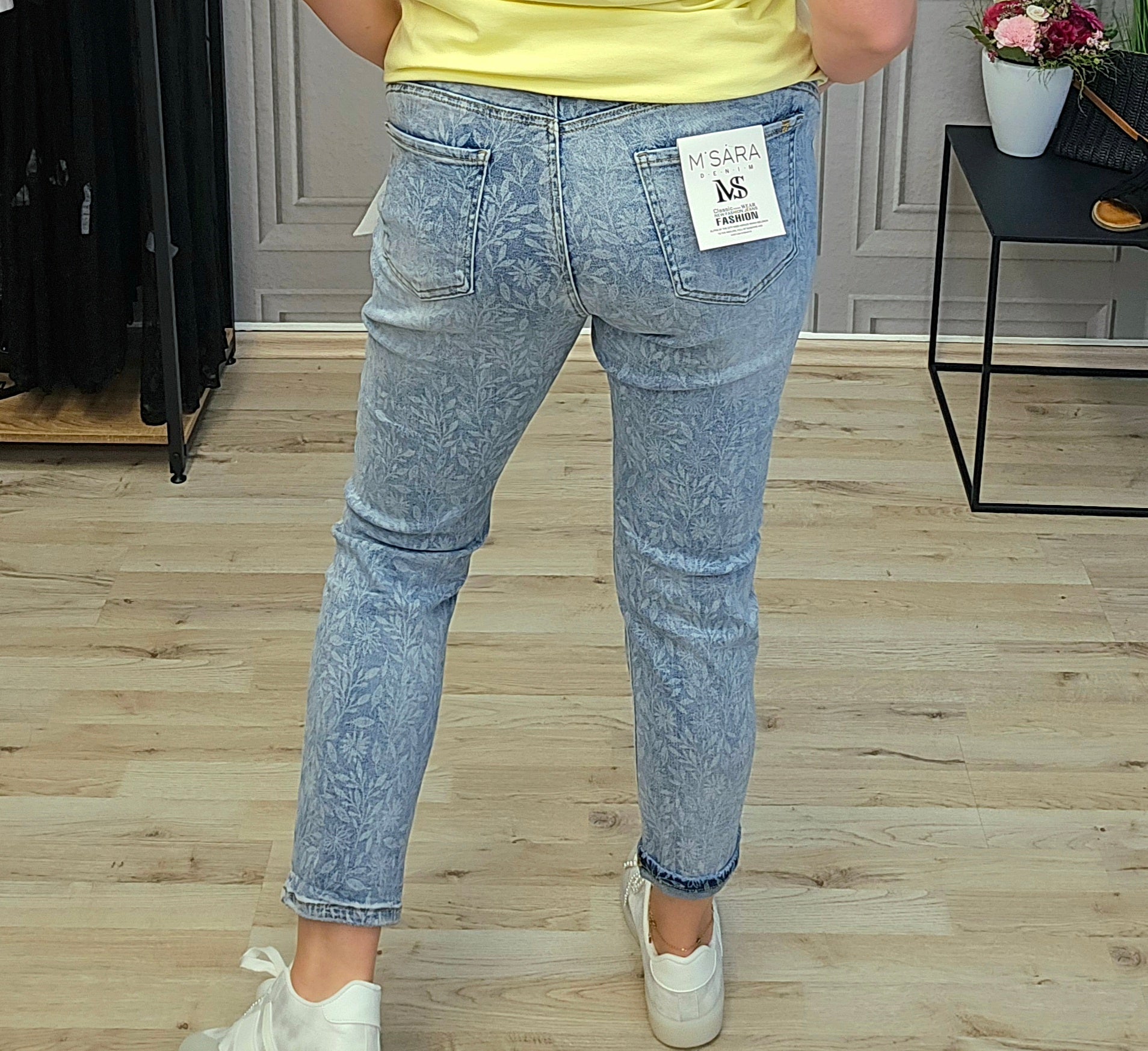 Jeans M.SARA Denim Hose Muster blau M.SARA