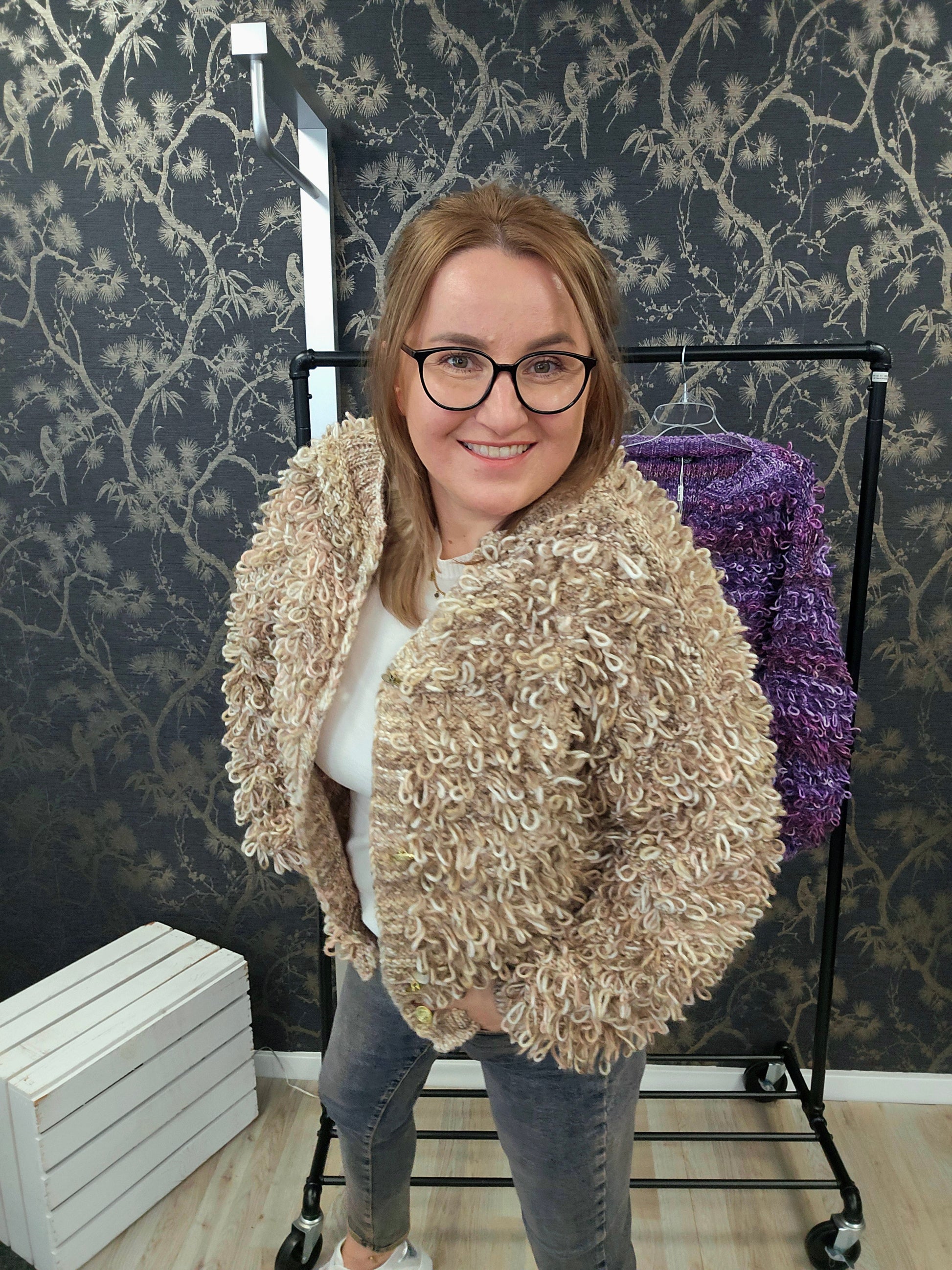 Cardigan Kaktus Multicolor Minouu Jacke beige Minouu
