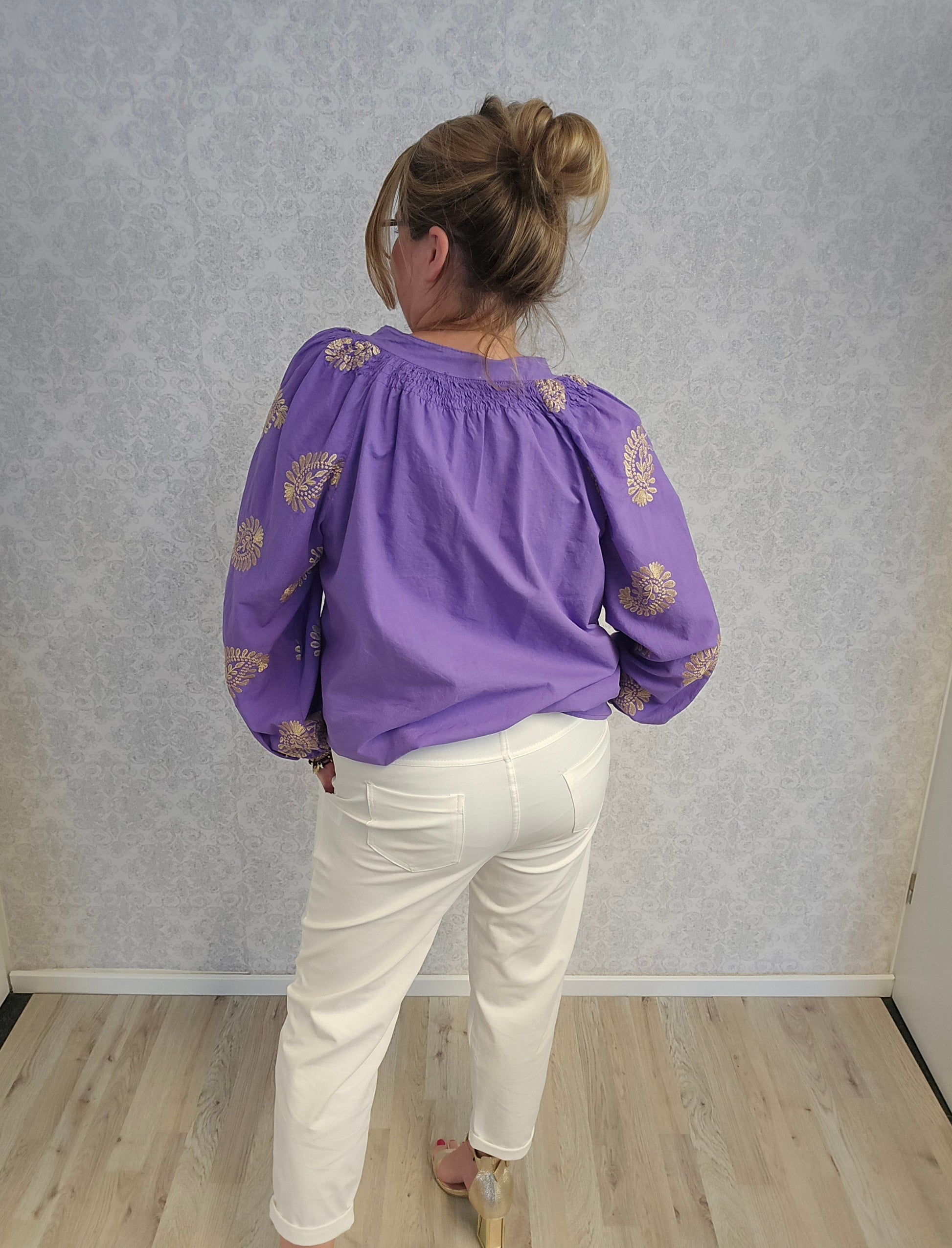 Bluse Stickerei gold Ramoneska
