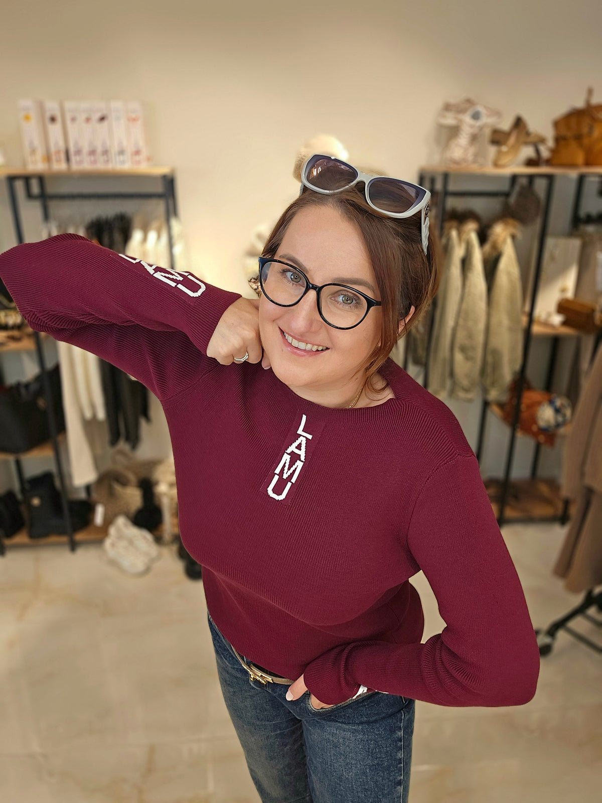Basic Pullover la..mu Bordeaux Ramoneska