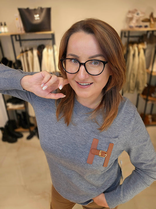 Pullover 'H' grau Ramoneska
