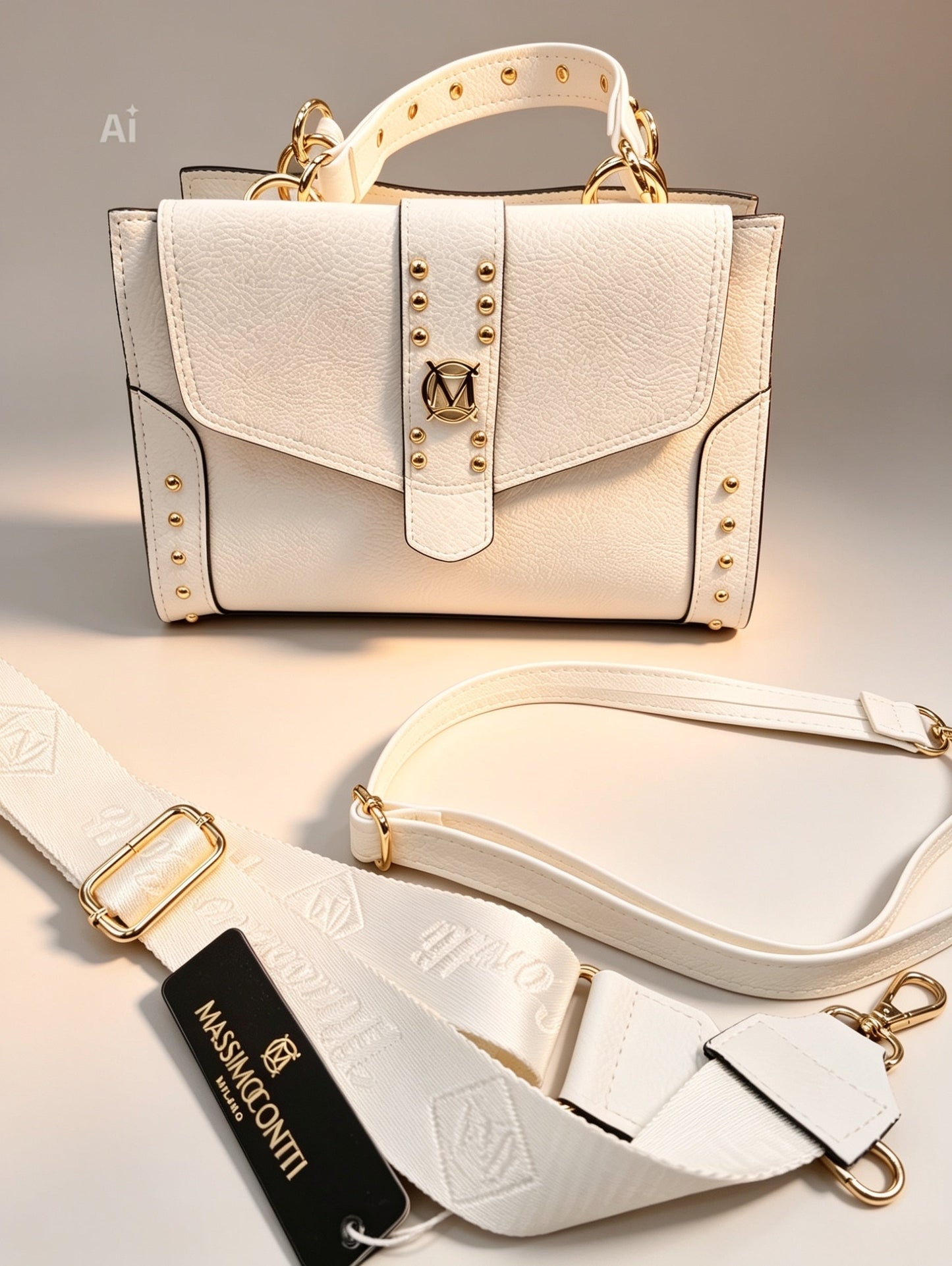 Massimo Contti mini Koffer Tasche weiß Massimocontti