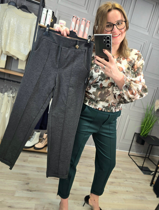 Zigaretten Hose mit Kante dunkel grau Minouu