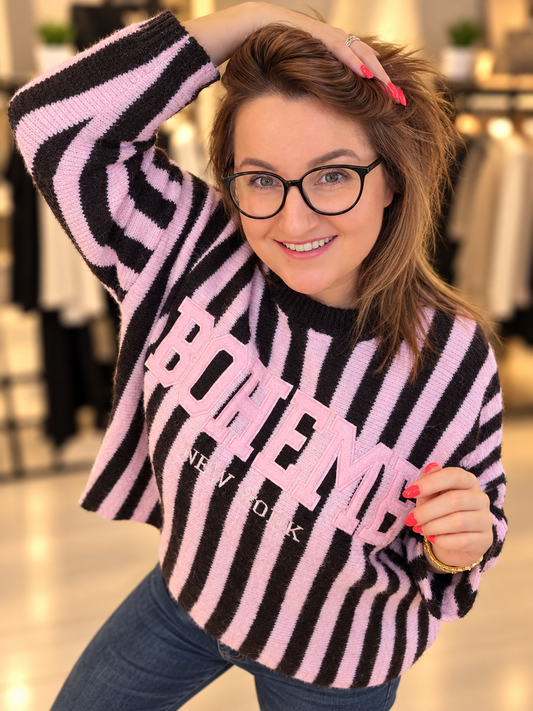 Pullover BOHEME rosa - braun Ramoneska