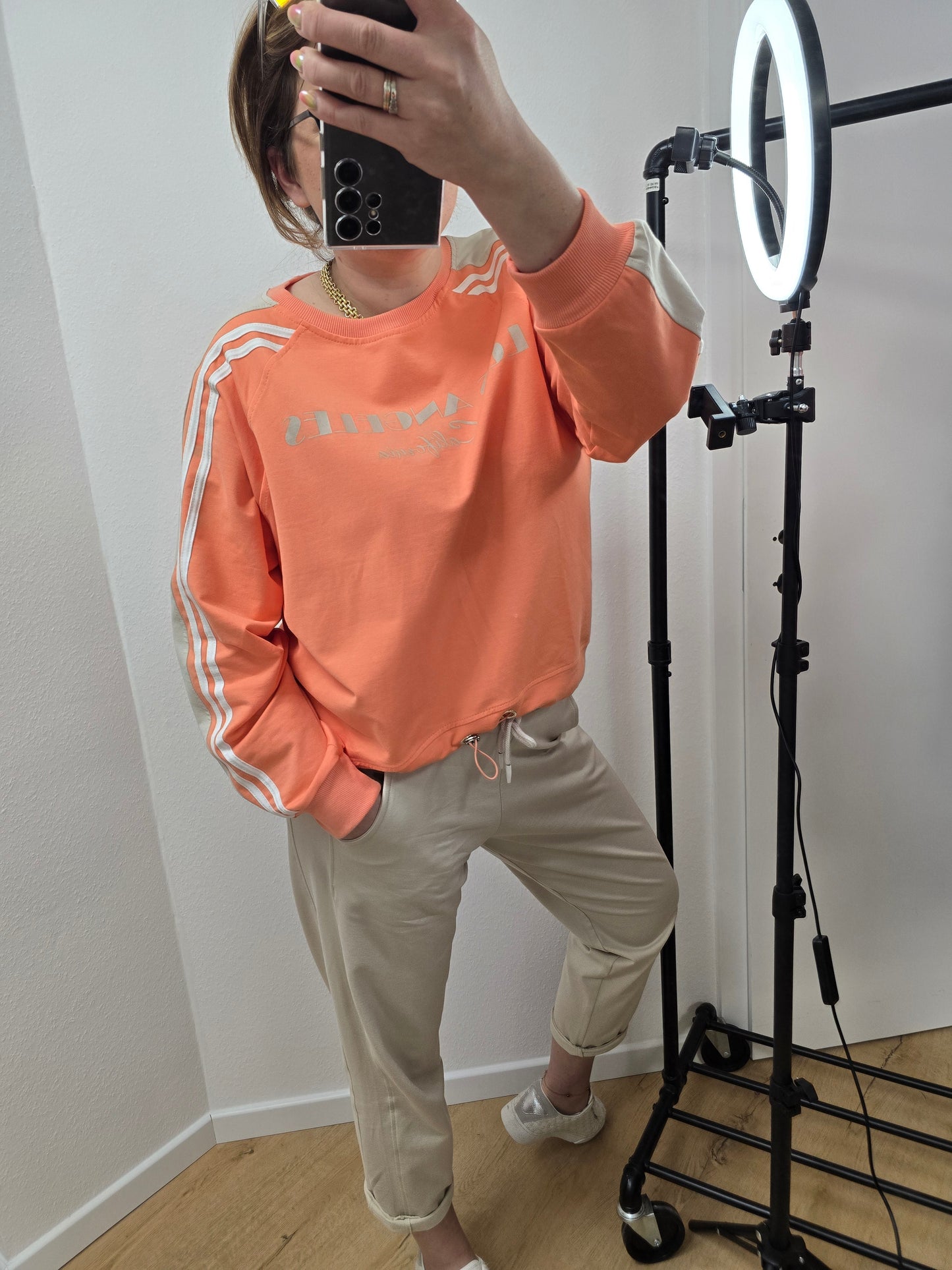 Sweatshirt California Oberteil orange Ramoneska